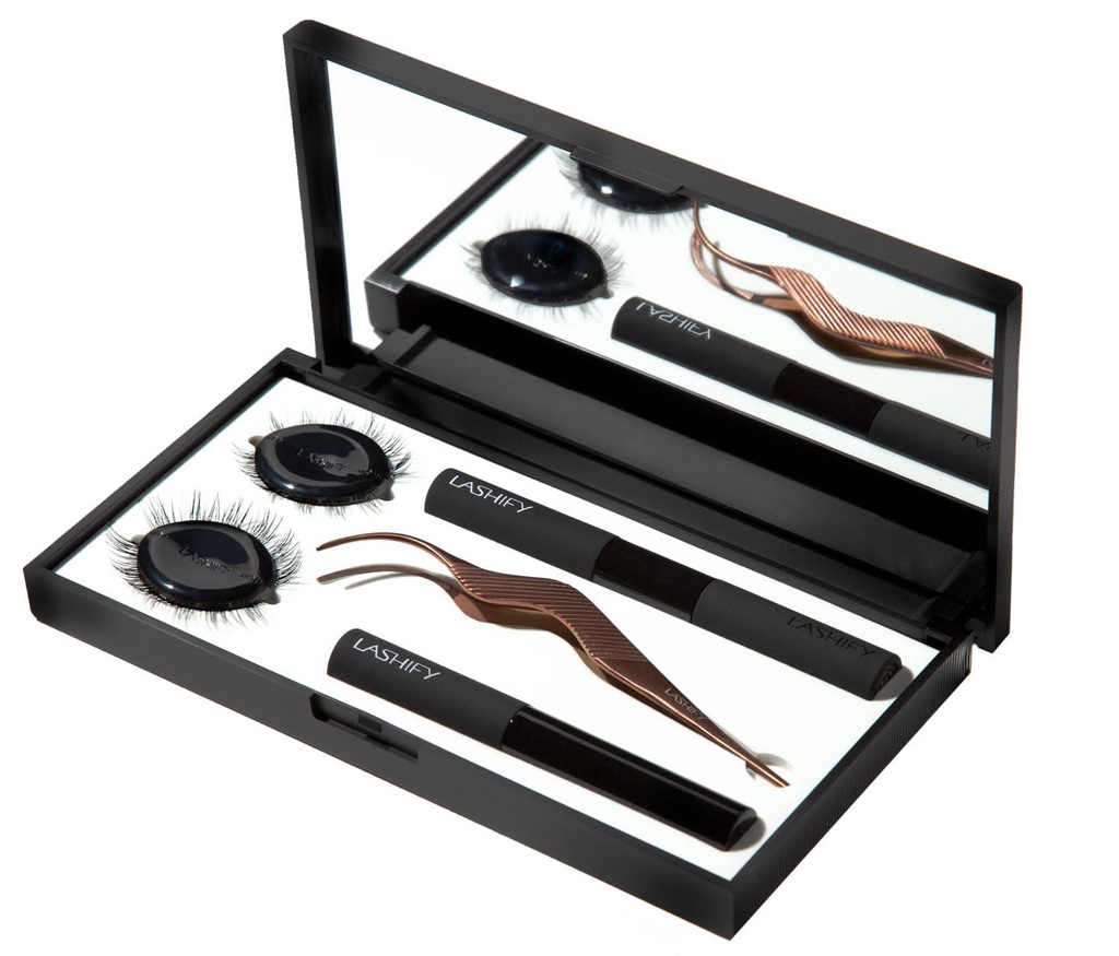 Lashify Control Kit - Juego completo de inicio de pestañas DIY - Curl Gossamer Negro 10mm, 12mm, Negro caja de viaje, Control Wand