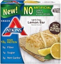 Atkins Snack Light Crispy Lemon Bar, 5 Little Bars (Pack of 2)
