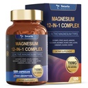 Complejo de magnesio Totaria 700mg 12 en 1 Suplemento de magnesio con citrato de gecinato óxido de malate Taurate Aspartate Orotate Magnesium Relax,Muscle,Heart Support, Vegan 120 cápsulas