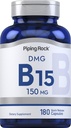 Piping Rock DMG Supplement B15 | 150 mg | 180 Capsules | Dimethylglycine HCl | Non-GMO, Gluten Free
