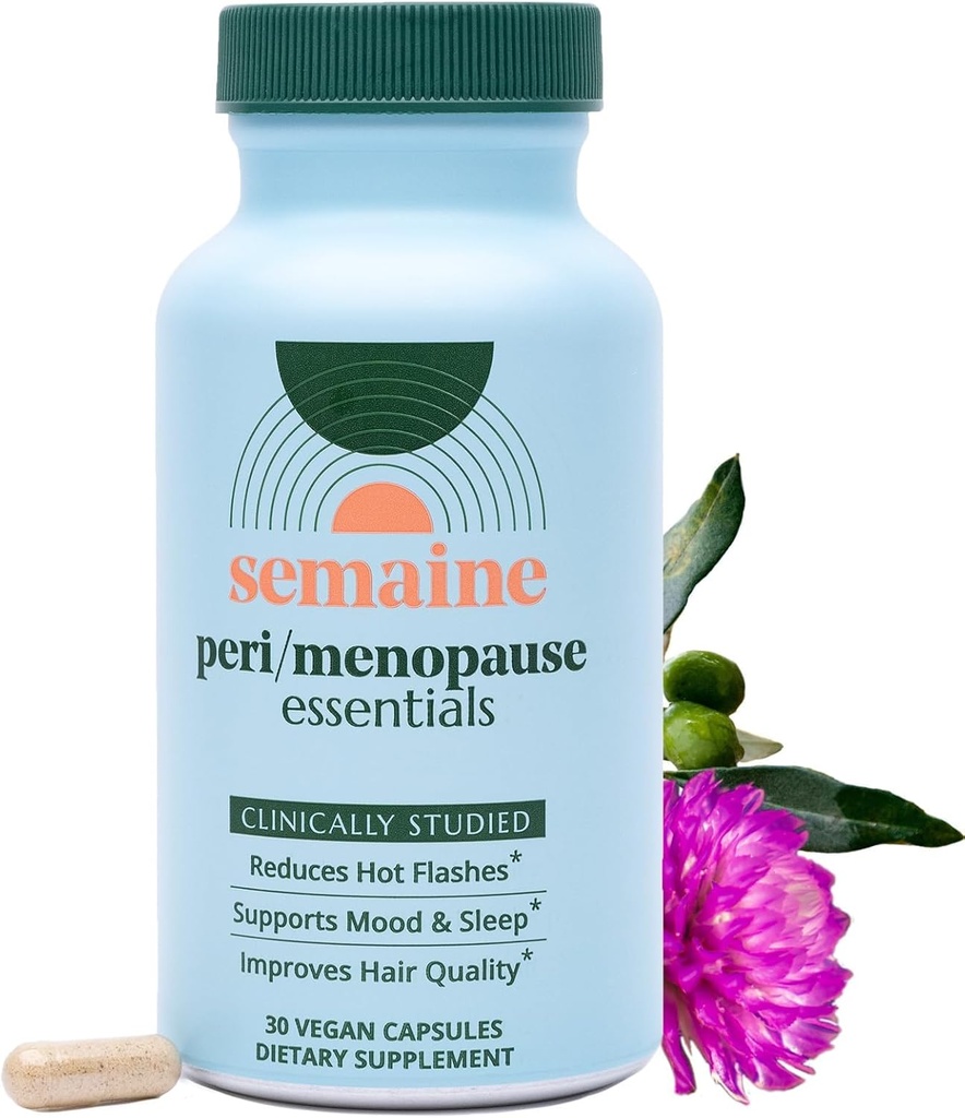Semaine Peri/Menopause Essentials, 30 Ct. - Pelo más completo, No más Hot Flashes, Saldo hormonal, Mejor sueño &amp; Más - Fórmula clínicamente estudiada, no hospitalaria