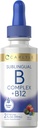 Complejo de vitamina B sublingual de Carlyle con B12 Silencio 2 Fl Oz  Berry Flavor Silencio Vegetarian, Non-GMO, y Gluten Free Supplement