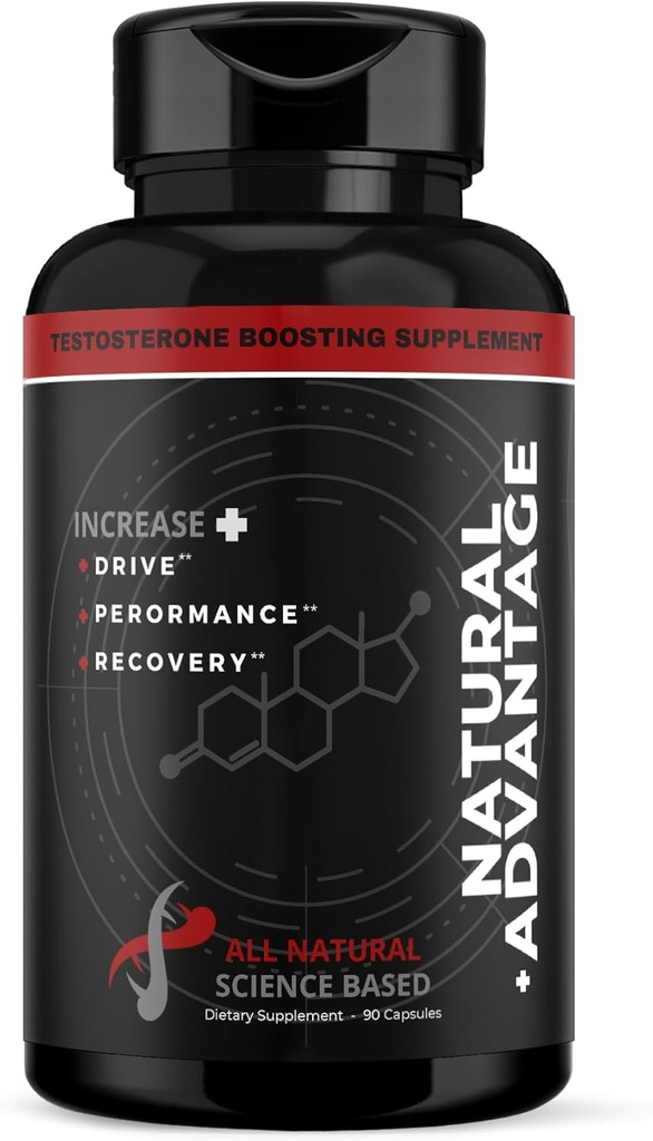 Ventajas naturales - All Natural Testosterone Booster, Tongkat Ali, Fadogia Agrestis, Shilajit, Saw Palmetto, Fenugreek, Maca, Boron Citrate, 1 Pack - (30 Servings) 90ct