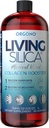 Orgono Living Silica Collagen Booster ← Vegan Mineral-Based Silica Suplemento Silencioso Apoyos Saludable Collagen &amp; Elastin Producción para Soporte Conjunto &amp; Bone, Esquía de glaseado, Pelo fuerte &amp; uñas