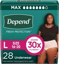 Dependiendo Protección Fresco Adult Diapers, Incontinencia & Postpartum Bladder Leak Ropa para Mujer, Desechable, Máximo, Grande, Blush, 28 Conde, Embalaje Mayo Vary