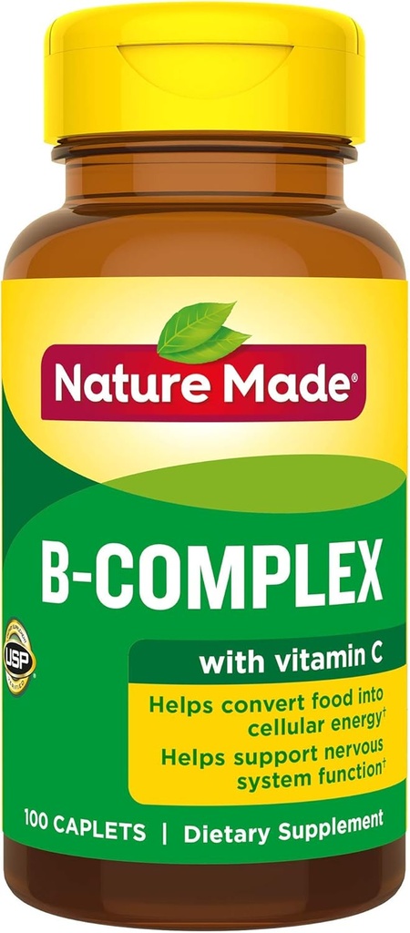 Nature Made B-Complex con cápsulas de vitamina C, 100 Cuenta (Pack of 3)