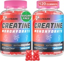 Cretina Monohydrate Gummies, Pre-Workout Chewables Suplemento para Mujeres y Hombres, Creatine Monohydrate con Taurine &amp; B6 - para Muscle, Strength, Endurance & Energy, Vegan (Berry, 120 Gummies)