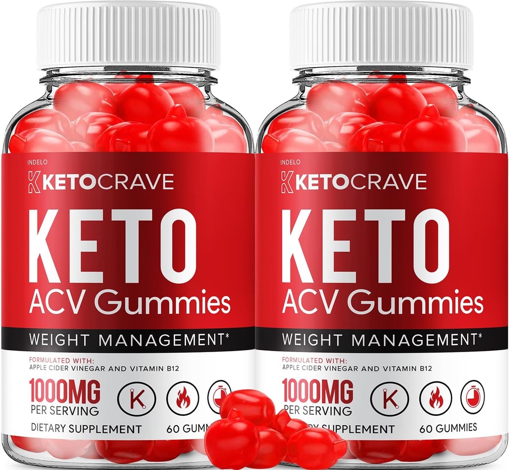 (2 Pack) Crave Keto ACV Gummies - Advanced Formula Crave Keto Plus ACV Weight Management Gummies Apple Cider Vinegar Crave ACV Gummies Suplemento dietético Comentarios Hombre Mujeres (120 Gummies)