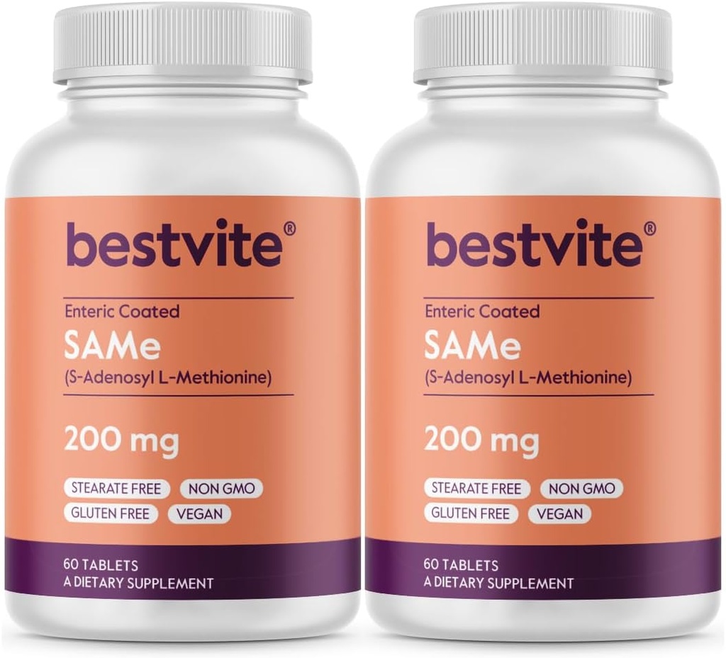 BESTVITE SAM-e 200mg (120 Tablets)(60 x 2) Premium Ingrediente de Italia