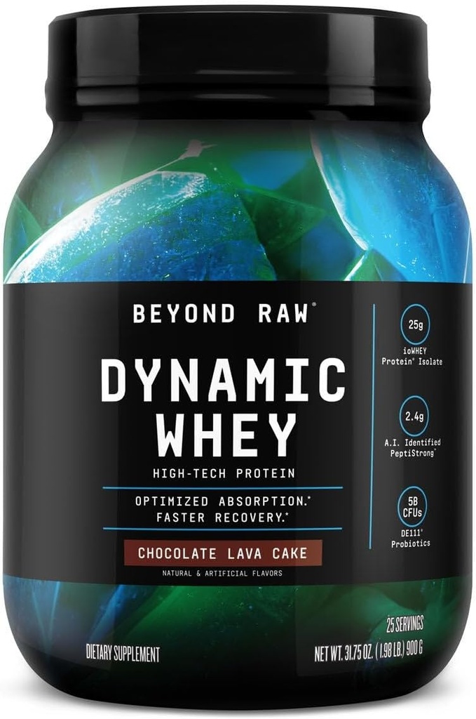 Más allá de Raw Dynamic Whey High-Tech Protein - Pastel de Chocolate Lave (25 Servimientos)