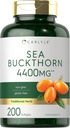 Carlyle Sea Buckthorn Oil Capsules 4400mg ← 200 Softgels ← No GMO, Gluten Free ← Sea Buckthorn Berry Oil Suplemento