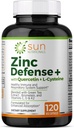 Zinc Defense+ con Quercetin, Bromelain, L-Cysteine, EGCG (Extracto de té verde), Vitaminas C, D3 &amp; K2, 2-Month Supply, 120 VCaps, Non-GMO, Gluten Free