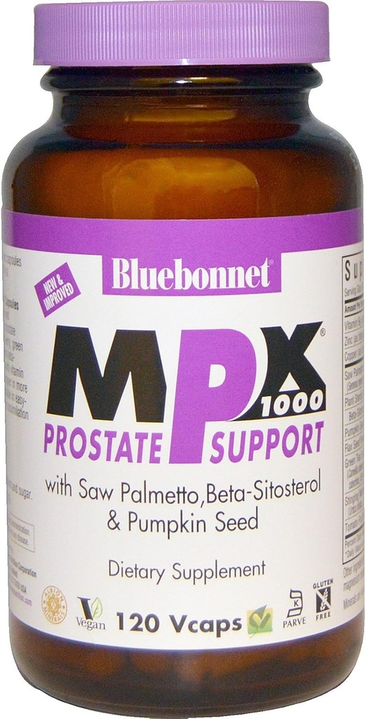 MPX 1000 Fórmula de la próstata masculina por Bluebonnet - 120 cápsulas vegetarianas