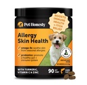 Allergy Skin Health – Allergy Itch Relief & Immune Support Chews with Fish Oil, Probiotics, & Vitamin E – Helps Reduce Normal Shedding, Soothe Sensitive Skin, & Digestive Health (Salmon Flavor, 90 Ct)