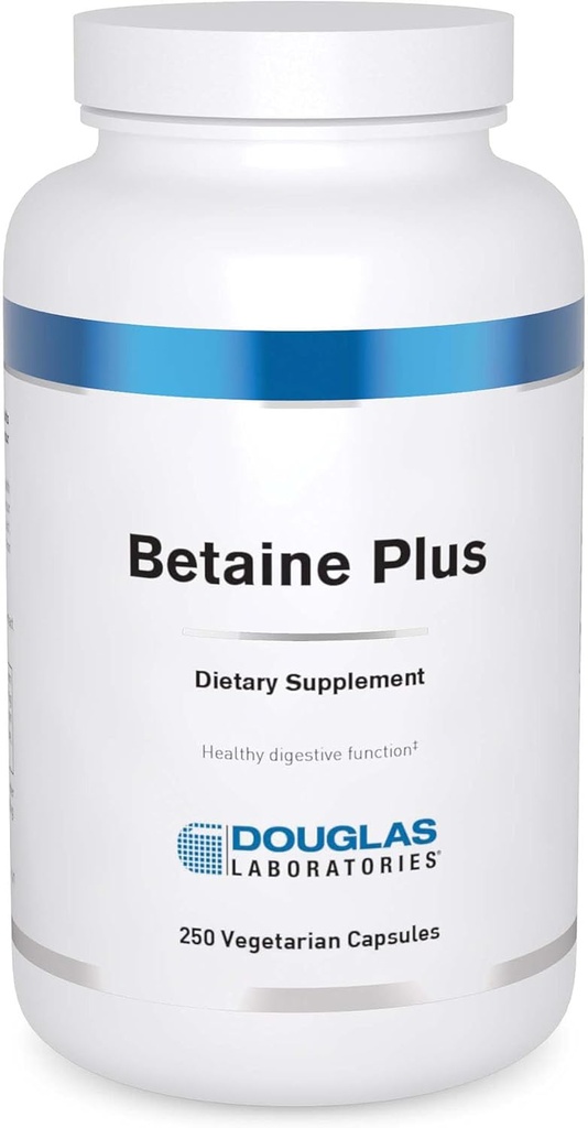 Douglas Laboratories Betaine Plus - Hidrocloruro de Betaine con Pepsin para apoyar la función digestiva saludable* - 250 cápsulas vegetarianas