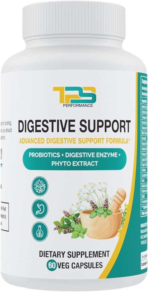 Digestive Support Capsules ¦ Advance Digestive Supports Formula with Probiotics, Digestive Enzyme and Phyto Extract ← Gut Health latitud 60 Veg Capsules
