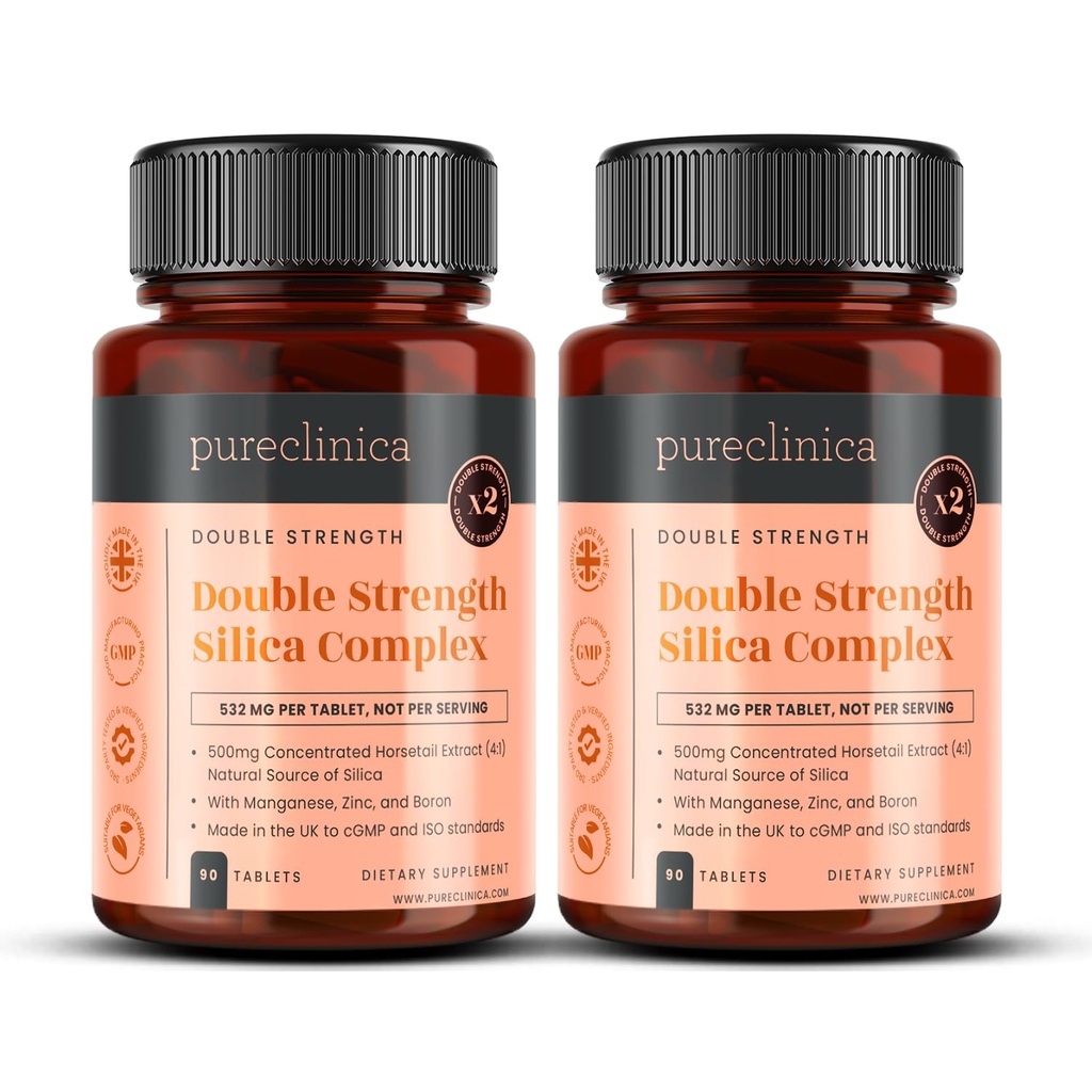 Complejo de Silica de doble fuerza – 6 meses de suministro! (Extracto de caballo de 2000mg x 180 Tabletas(2 botellas de 90))