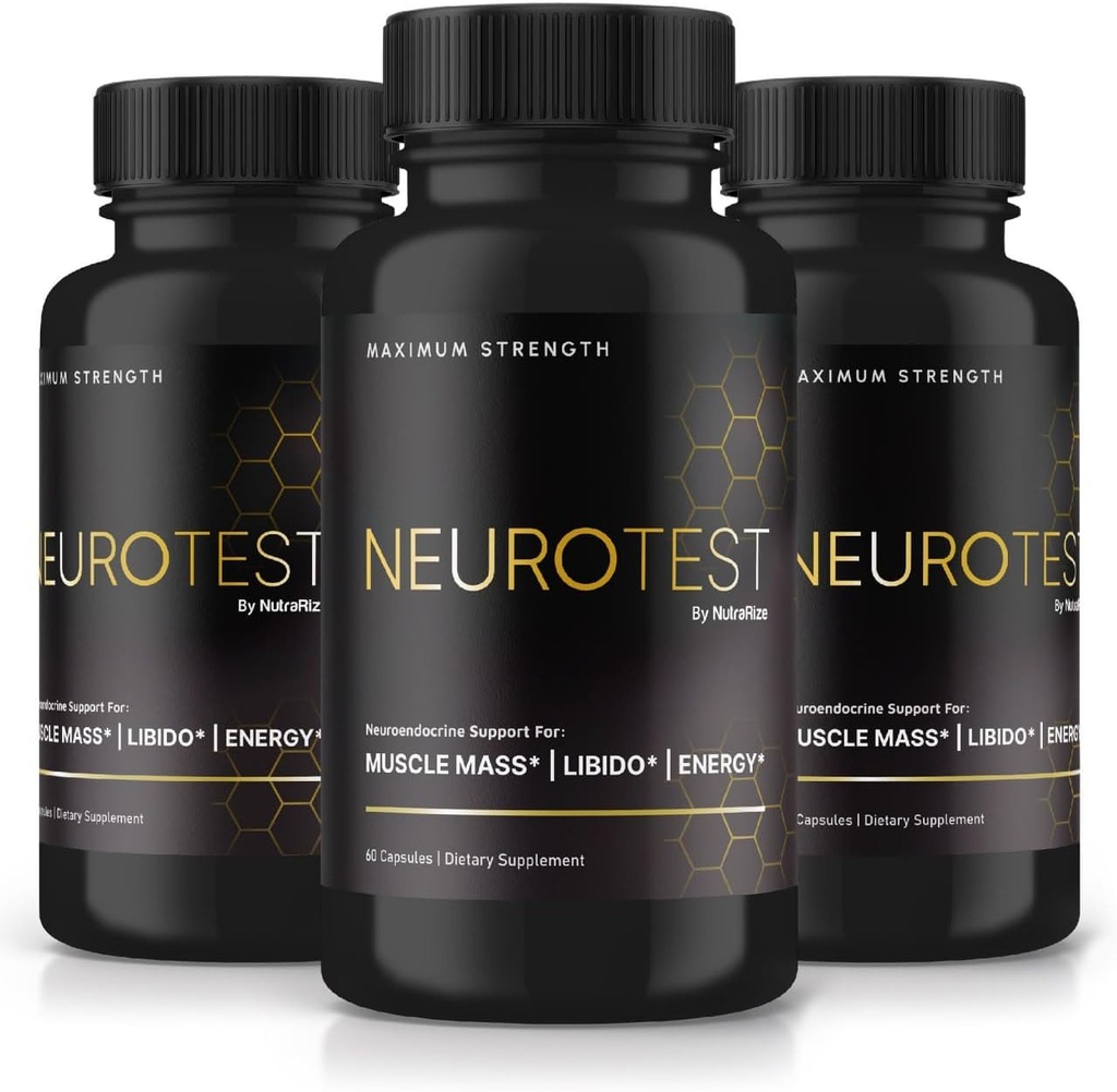 (3 Pack) NeuroTest Capsules - Suplemento dietético de NeuroTest para Hombres, NeuroTest Daily Formula for General Wellness and Peak Performance, Advanced Formula Pills, Neuro Test Reviews (180 cápsulas)