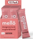 mellö Magnesium Supplement Superblend Powder - Magnesium Glycinate with L-Theanine, GABA, and Trace Minerals - Supports Sleep, Relax, and Balanced Energy - Pomegranate Flavor, 10-Pack, Singles