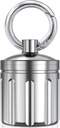 Pill Organizer impermeable, Acero inoxidable, Keychain, Portable Pill Container Single Chamber Box Outdoor Camping, Tamaño: 1,2 x 1,2 x 1,65 pulgadas