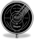 Rueda de Sentimientos y Emociones - Organizador de Píldora Redondeada de 3 Compartimiento - Caja de Píldoras de Acero Inoxidable - Perfecto para Viajar, Vitaminas, Píldoras Pequeñas