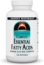 Fuente Naturales Ácidos grasos esenciales completos, Omega 3,6,9 Complejo EFA - 120 Softgels