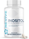 Revive MD Inositol Supplement for Men &amp; Women - Mood Support, Hormonal Balance, Healthy Blood Sugar &amp; Reproductive Health - Vegan-Friendly, Gluten-Free - 360 Vegetarian Capsules - 180 Servings