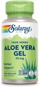SOLARAY Aloe Vera Gel Concentrate 200X - Equivalente a 2000mg Gel fresco, Aloe Vera Capsules con Ginger, Peppermint y Parsley, Herbal Wellness Support, Vegan, No GMO, Garantía de 60 días, 100 Servidores