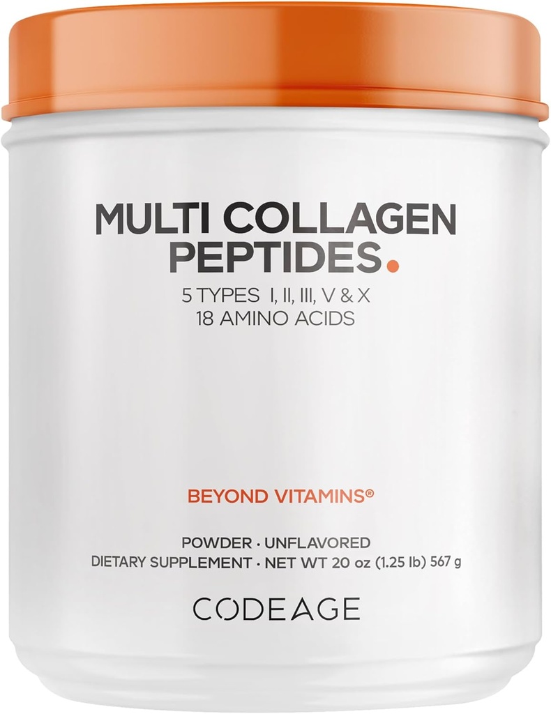 Codigo Multi Collagen Protein Powder Peptides, Collagen Hidrolyzed para Hombres, Suplementos Collagen, Grass Fed Bone Broth, 2-Month Supply, Unflavored, Tipo 1, 2, 3, 5 &amp; 10, Non-GMO - 20 OZ