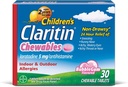 Claritin 24 Hour Allergy Chewables for Kids, Non Drowsy Allergy Relief, 30 Count