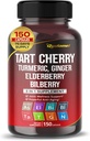 Tart Cherry Turmeric Ginger Stinginging Ashwagandha Elderberry Bilberry Black Pepper -150 Capsules- Made in USA
