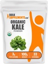 BulkSupplements.com Pólvora de Kale Orgánica - Pólvora Verde, Suplemento Superalimentario - Vegan & Gluten Gratis, 3g por Serving, 100g (3.5 oz) (Pack of 1)