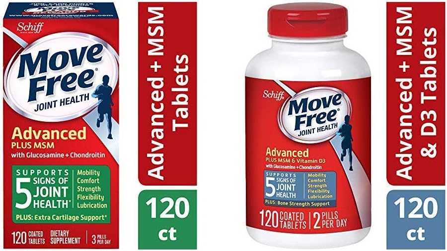 Move Free Glucosamine " Chondroiton Plus MSM Advanced Joint Health Supplement Tablets(120) and Comfort and Glucosamine and Chondroitin Plus MSM " D3 Advanced Joint Health Supplement Tablets(120)