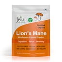 Jetsu Lions Mane Mushroom Powder, Orgánica, Vegan, Suplemento Extracto No-GMO. Nootropic to Support Brain Health, Boost Neuron Growth and Your Immune System for Clarity and Focus. (227g)