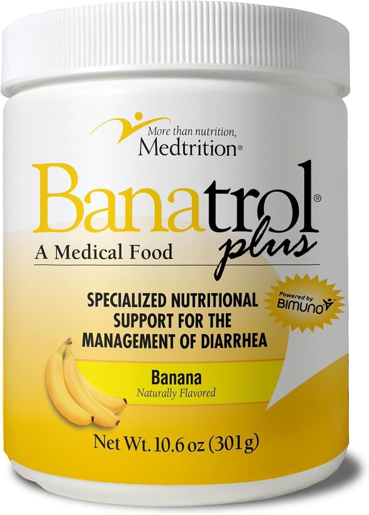 Banatrol® Natural Anti-Diarrheal with Prebiotics, Relief from Chronic Diarrhea, IBS, Recurring Diarrhea, Clinically Supported Medical Food, Non-Constipating, 28 Servings (Banana)