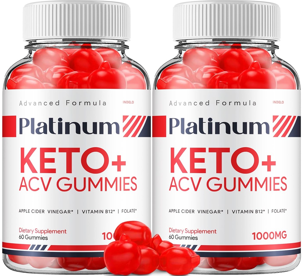 (2 Pack) Platinum Keto ACV Gummies - Advanced Formula Platinum Keto Plus ACV Gummies Apple Cider Vinegar Platinum ACV Gummies Suplemento dietético Comentarios Hombre Mujeres (120 Gummies)