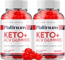 (2 Pack) Platinum Keto ACV Gummies - Advanced Formula Platinum Keto Plus ACV Gummies Apple Cider Vinegar Platinum ACV Gummies Suplemento dietético Comentarios Hombre Mujeres (120 Gummies)