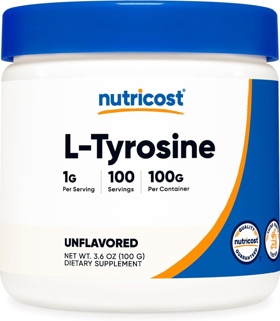Nutricost L-Tyrosine Powder 100 Grams (100 Servings) - 1G por Serving