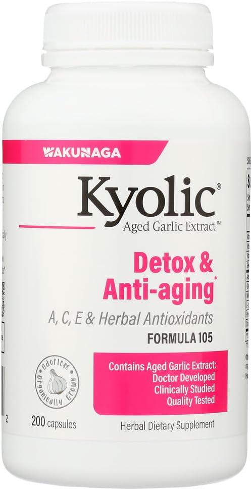 Kyolic Garlic Formula 105 Detox & Anti-Aging (200 Capsules)
