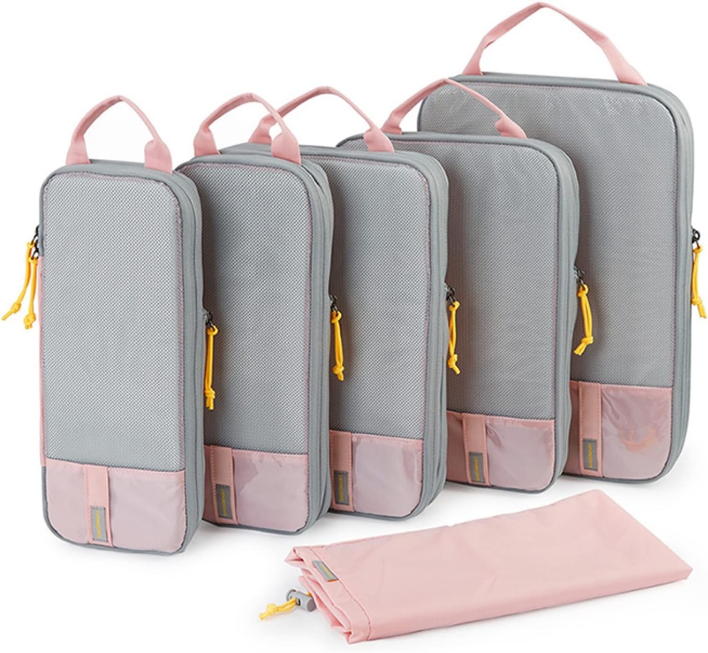 BAGSMART 6 Set /4 Set/2 Set Compression Packing Cubes for Travel, Lightweight Luggage Organizer Bags, Durable Space Saver Bags Travel Essentials