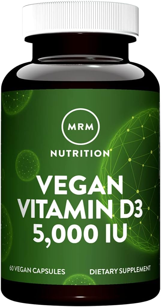 MRM Nuturition Vegan Vitamina D3 5,000 UI peru Bone + Immune Health tención Hecho de lichens Silenciosos Calcium Absorption ← Vegan + Vegetarian Friendly ← 60 Servings