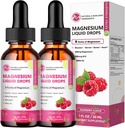 (2 Pack) Suplemento Complejo de Magnesio con Glycinate Magnesium,Citrate, Malate,Taurate, 8-en-1 Complejo de Magnesio gotas líquidas para Cerebro,Sleep,Nerve, Muscle,Bone,Cramps,Heart, Non-GMO No Gluten
