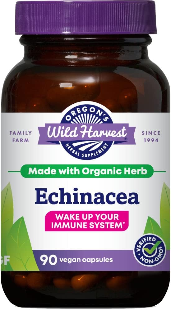 Oregon's Wild Harvest Echinacea Organic Herbal Suplemento, 90 Conde