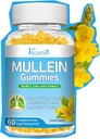 10 en 1 Mullein Gummies for Lungs, Mullein Leaf Extract with Bromelain, Quercetin, Magnesium - Soporte Lung Cleanse for Healthy Breathing, 60ct
