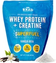 B.rad Superfuel - Grass Fed Whey Protein Isolate Boosted with Creatine ← Farm-Fresh, Easy-to-Digest, Clean Ingredients ← 2 Libras  100% USA Fuented ← Vanilla Bean