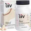 LiiV Mood Support Supplement – 8 Billion CFU Men &amp; Women Probiotic – Daily Mood &amp; Digestive Support Supplement – Whole Body Wellness, Powered by Saccharomyces boulardii & Cerebiome (60 Caps)