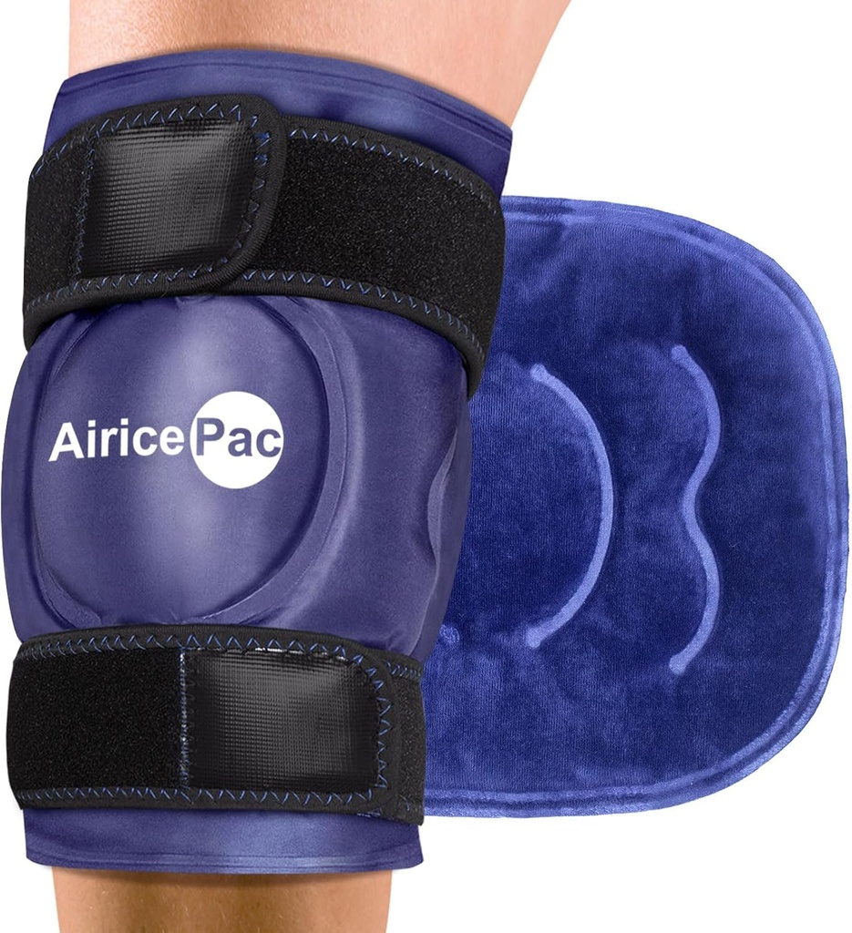 Empaquetado de hielo para el alivio del dolor de rodilla, tejido de gel reutilizable para lesiones, hinchazón, cirugía de sustitución de rodillas, terapia de compresión en frío para la artritis, hilo de menisco y LCA, azul