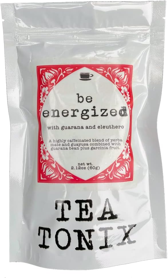 Ser ENERGIZADO Yerba Mate Tea con Guarana, Eleuthero y Garcinia 60g (2.12oz) - ALTA CAFFEINATED para un Boost de Energía