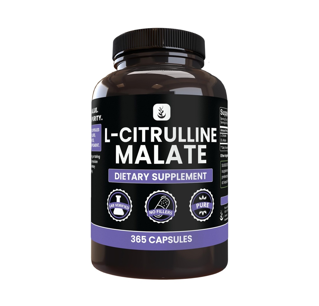 PURE ORIGINAL INGREDIENTS L-Citrulline DL-Malate 2:1 (365 Capsules) No Magnesium Or Rice Fillers, Always Pure, Lab Verified