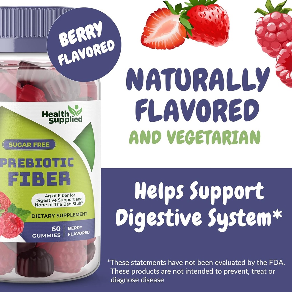 Combinación de fibras Prebióticas de Berry Flavored - Soportes Sistema Digestivo A través de Gut Limpieza y Estreñimiento Alivio - Asistencias con Plan de Pérdida de Peso - Gran Tasting y Fácil de Tragar